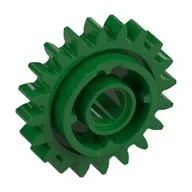 Technic Gear 20 Tooth with Clutch on Both Sides, Green