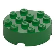 Brick Round 4 x 4 Centre Hole, Green