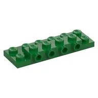 Plate Special 2 x 6 x 2/3 with 4 Studs on Side, 1 Support Wall on Bottom, Green