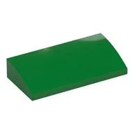 Brick Curved 2 x 4 x 2/3 No Studs, with Bottom Tubes, Green