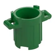 Trash Can with 4 Cover Holders, Green