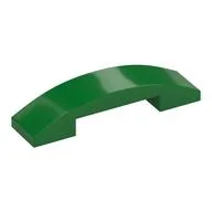 Brick Curved 4 x 1 Double, No Studs, Green