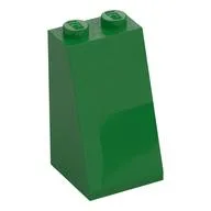 Brick Sloped 75° 2 x 2 x 3 [Solid Studs], Green