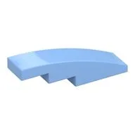 Brick Curved 4 x 1 No Studs [Stud Holder with Symmetric Ridges], Bright Light Blue