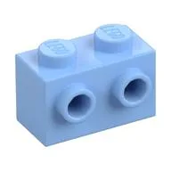 Brick Special 1 x 2 with 2 Studs on 1 Side, Bright Light Blue
