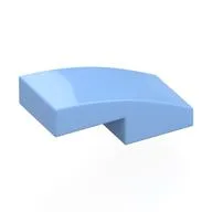 Brick Curved 2 x 1 No Studs [1/2 Bow], Bright Light Blue