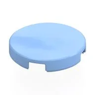 Tile Round 2 x 2 with Bottom Stud Holder, Bright Light Blue