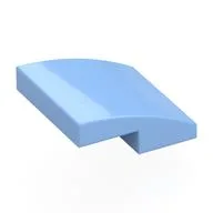 Brick Curved 2 x 2 x 2/3, Bright Light Blue