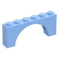 Brick Arch 1 x 6 x 2 - Thin Top without Reinforced Underside [New Version], Bright Light Blue