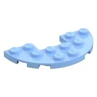 Plate Round Half 3 x 6 with 1 x 2 Cutout, Bright Light Blue