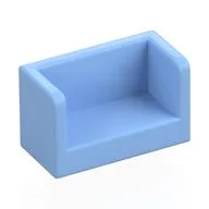 Panel 1 x 2 x 1 with Rounded Corners and 2 Sides, Bright Light Blue
