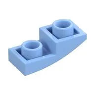Brick Curved Inverted 2 x 1, Bright Light Blue