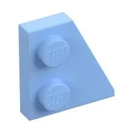 Wedge Plate 2 x 2 Right, Bright Light Blue