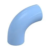 Brick Round 1 x 1 diameter Tube with 90 Degree Elbow (2 x 2 x 1) and Axle Holes (Crossholes) at each end, Bright Light Blue