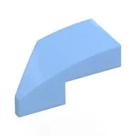 Brick Wedged, Curved 2 x 1 with Stud Notch Right, Bright Light Blue