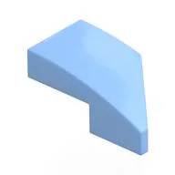 Brick Wedged, Curved 2 x 1 with Stud Notch Left, Bright Light Blue