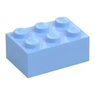 Brick 2 x 3, Bright Light Blue