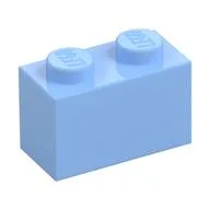 Brick 1 x 2, Bright Light Blue