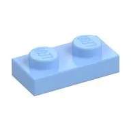 Plate 1 x 2, Bright Light Blue