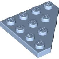 Wedge Plate 4 x 4 Cut Corner, Bright Light Blue