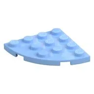 Plate Round Corner 4 x 4, Bright Light Blue