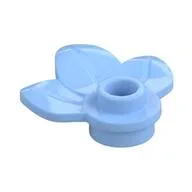 Plant, Plate 1 x 1 Round with 3 Leaves, Bright Light Blue