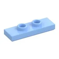 Plate Special 1 x 3 with 2 Studs with Groove and Inside Stud Holder (Jumper), Bright Light Blue
