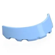 Windscreen 3 x 6 x 1 Curved with Rectangular Stud Holder in Bottom, Bright Light Blue