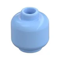Minifig Head [Plain] [Hollow Stud], Bright Light Blue