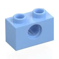 Technic Brick 1 x 2 [1 Pin Hole], Bright Light Blue