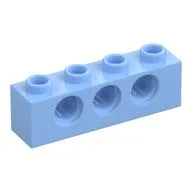Technic Brick 1 x 4 [3 Pin Holes], Bright Light Blue