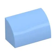Brick Curved 1 x 2 x 1 No Studs, Bright Light Blue
