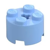 Brick Round 2 x 2 with Axle Hole, Bright Light Blue