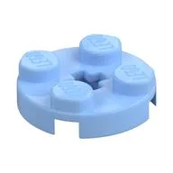 Plate Round 2 x 2 with Axle Hole Type 1 (+ Opening), Bright Light Blue