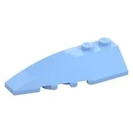 Brick Wedged, Curved 6 x 2 Left, Inner Ridges, Bright Light Blue