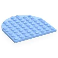 Plate 8 x 8 with Rounded End, Bright Light Blue