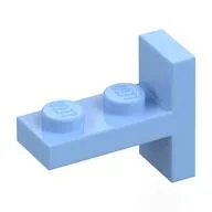 Bracket 1 x 2 with 1 x 2 Vertical Studs, Bright Light Blue