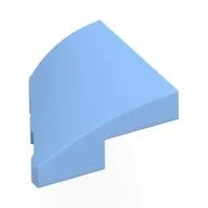 Brick Wedged, Curved 2 x 2 with Stud Notch Right, Bright Light Blue