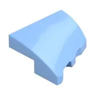 Brick Wedged, Curved 2 x 2 with Stud Notch Left, Bright Light Blue