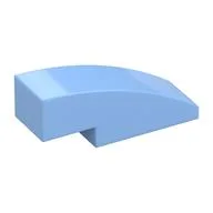 Brick Curved 3 x 1 No Studs, Bright Light Blue