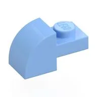 Brick Curved 1 x 2 x 1 with Curved Top, Bright Light Blue