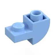 Brick Curved Inverted 1 x 2 with 1 x 1 Cutouts, Bright Light Blue