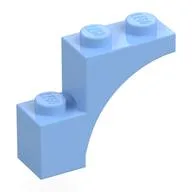 Brick Arch 1 x 3 x 2, Straight End, Bright Light Blue