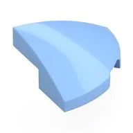 Brick Round Corner, Curved 2 x 2 x 2/3 Quarter Circle With 1 x 1 Bottom Cutout, Bright Light Blue