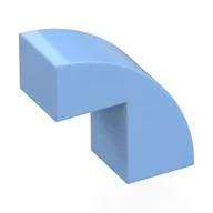 Brick Curved 1 x 2 x 1 2/3 with 1 Cutout, Bright Light Blue