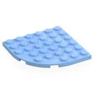 Plate Round Corner 6 x 6, Bright Light Blue