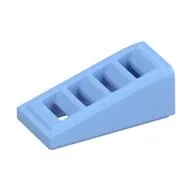 Brick Sloped 18° 2 x 1 x 2/3 with 4 Slots / Grate, Bright Light Blue