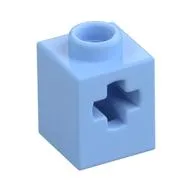 Technic Brick 1 x 1 with Axle Hole, Bright Light Blue