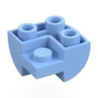 Brick Curved Inverted 2 x 2 x 1, Corner, Bright Light Blue