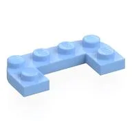 Plate Round Half 2 x 4 with 1 x 2 Cutout, Bright Light Blue